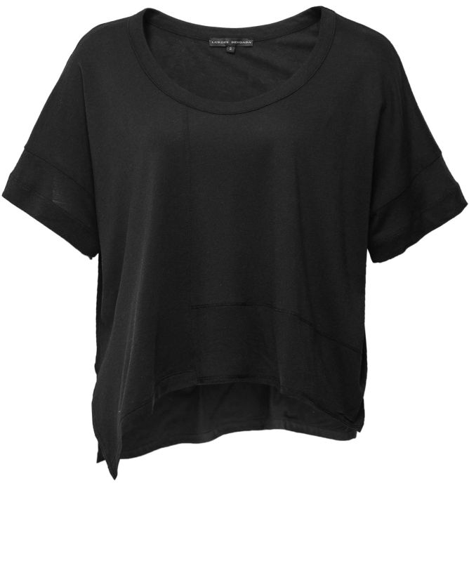 Lurdes Bergada Cotton Blend Asymmetric Cropped T-Shirt