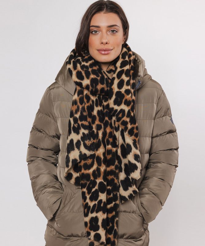 Rino and Pelle Malin Leopard Print Scarf