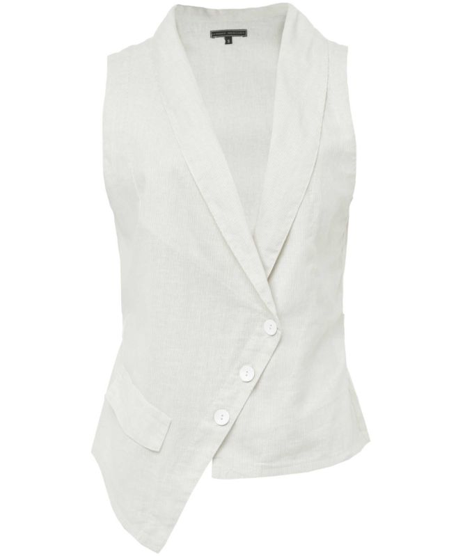 Lurdes Bergada Striped Linen Waistcoat