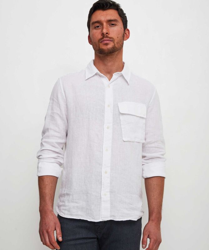 Belstaff Garment Dyed Linen Scale Shirt