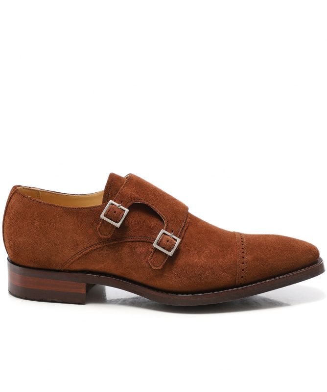 Barker X Jules B Suede Lancaster Monk Shoes