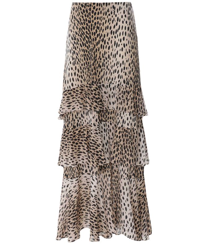 RIXO Preslee Silk Midi Skirt