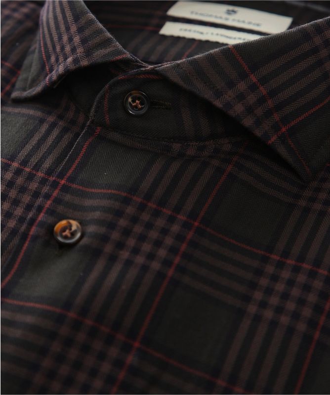 Thomas Maine Tailored Fit Prince of Wales Check Shirt
