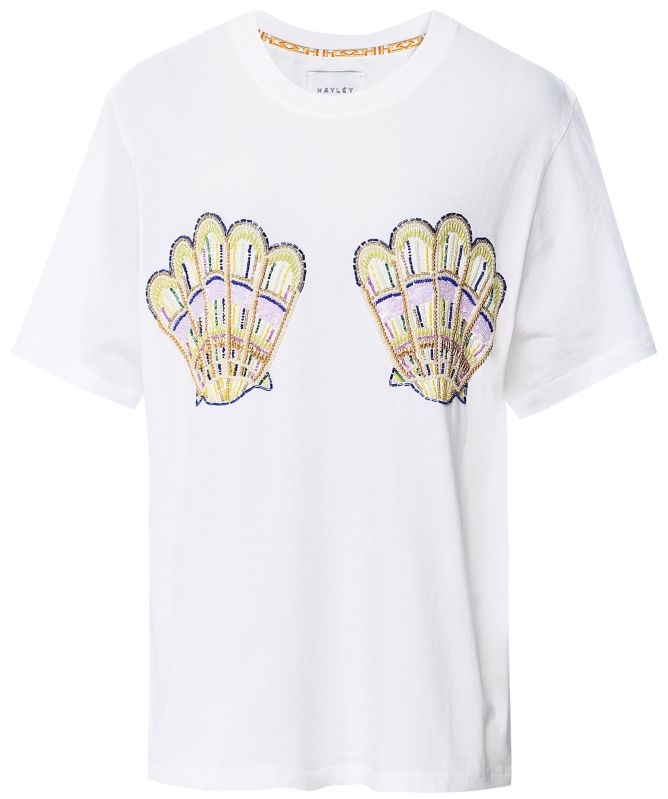 Hayley Menzies Pima Cotton Beaded Shell T-Shirt