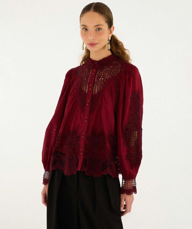 FARM Rio Garden Guipure Blouse