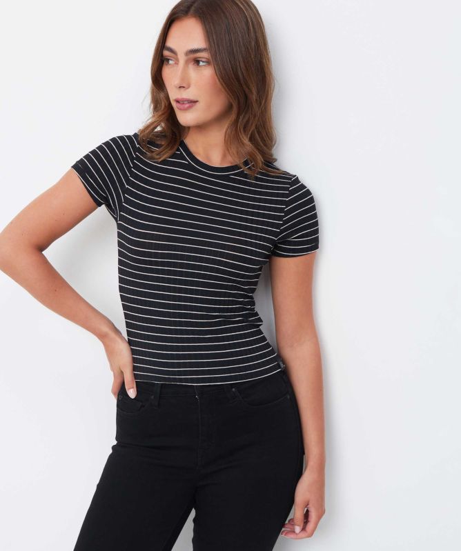 Rag and Bone Luca Striped Rib Baby T-Shirt