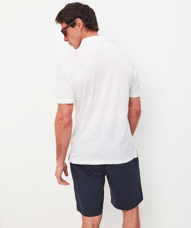 Hackett Linen Seersucker Polo Shirt
