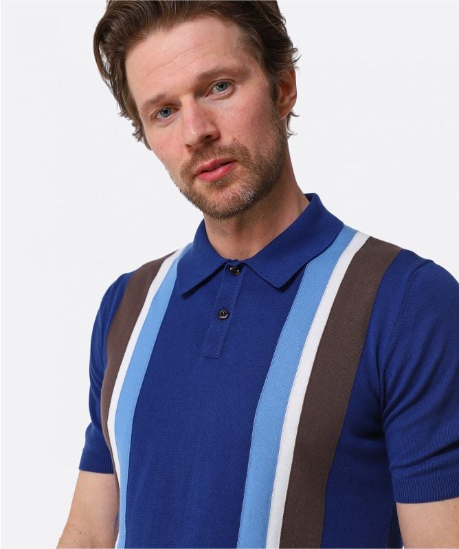 Gran Sasso Knitted Cotton Striped Polo Shirt