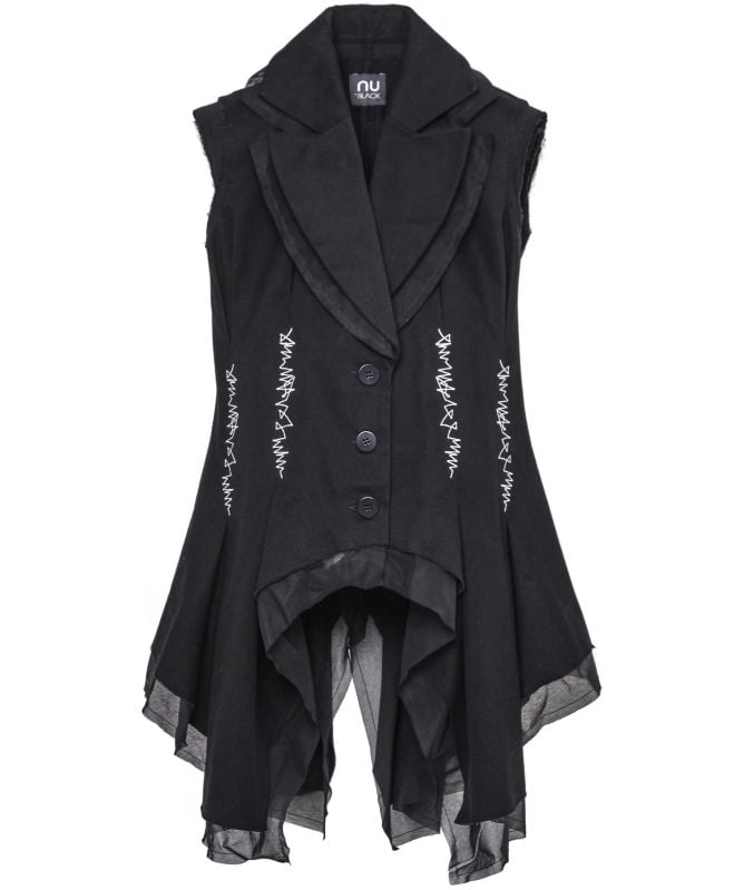 NU London Embroidered Fitted Waistcoat