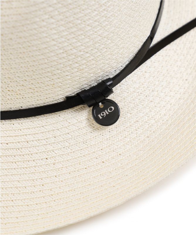 Filippo Catarzi‎ Made in Italy Black Ribbon Band 100% Raffia Paloma Fray Hat Filippo Catarzi Italy 100th Anniversary Women main image 4