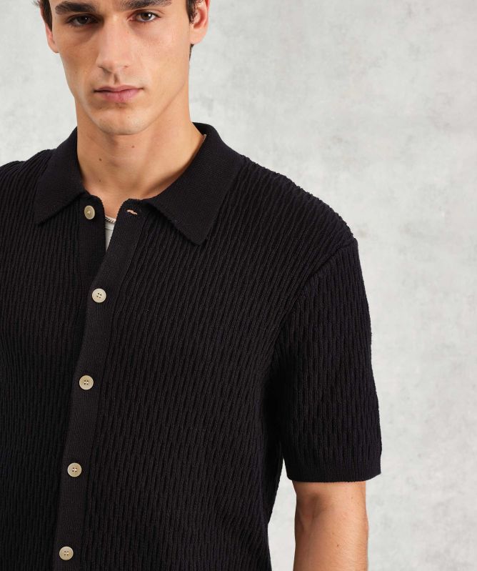 Wax London Honeycomb Knit Tellaro Shirt