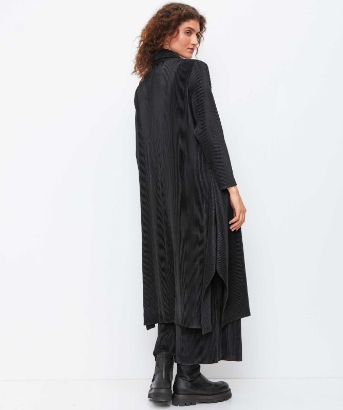 Thanny Pleated Long Duster Coat