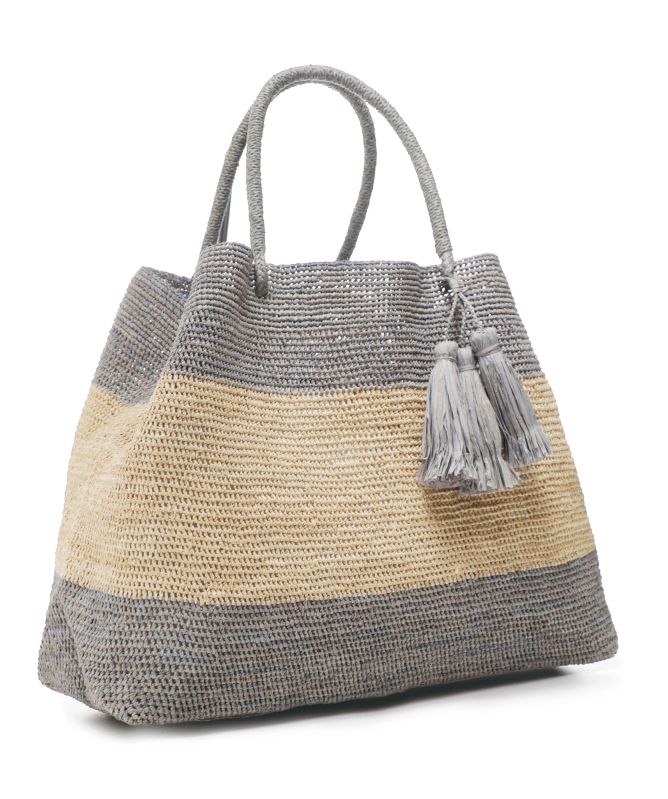 Rabarany Raffia Tassel Tote Bag