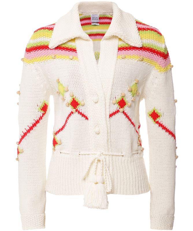 Hayley Menzies Intarsia Diamond Bead Cardigan