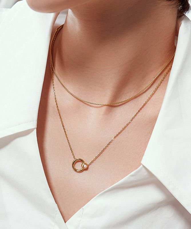 Ania Haie Hoop Freshwater Pearl Necklace