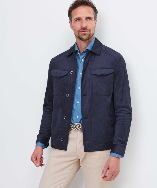 Seinse Faux Suede Pocket Jacket