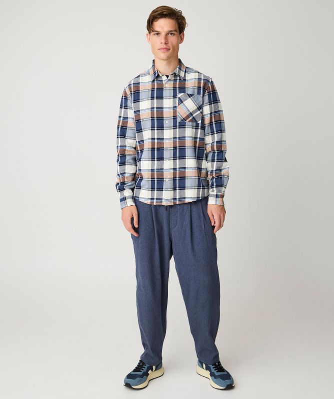 Knowledge Cotton Light Flannel Checkered Shirt