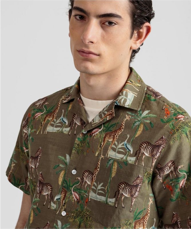 Edmmond Studios Relaxed Fit Short Sleeve Zebra Shirt