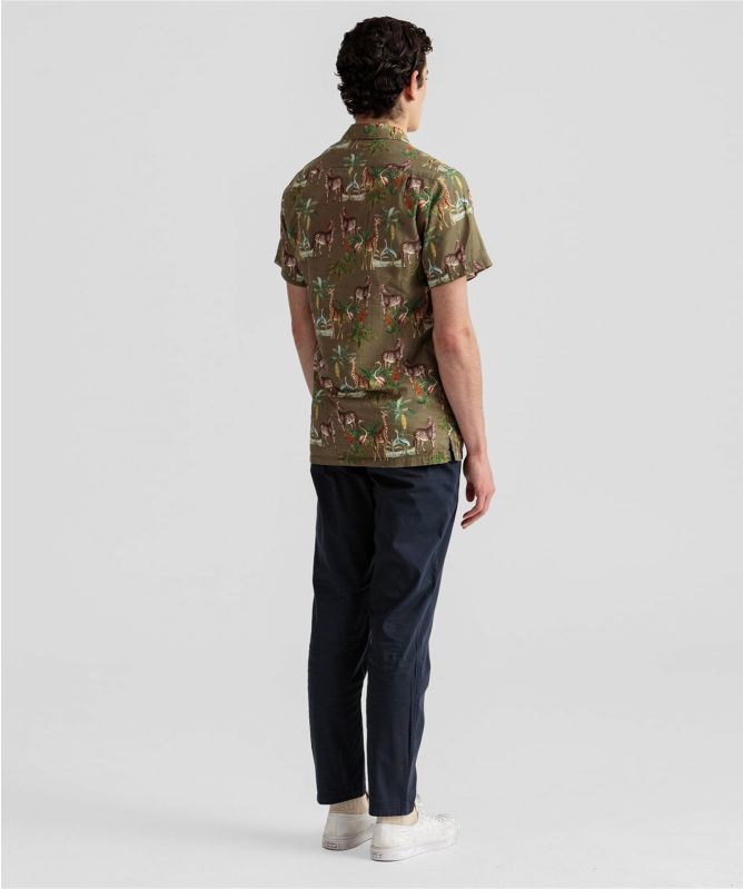 Edmmond Studios Relaxed Fit Short Sleeve Zebra Shirt
