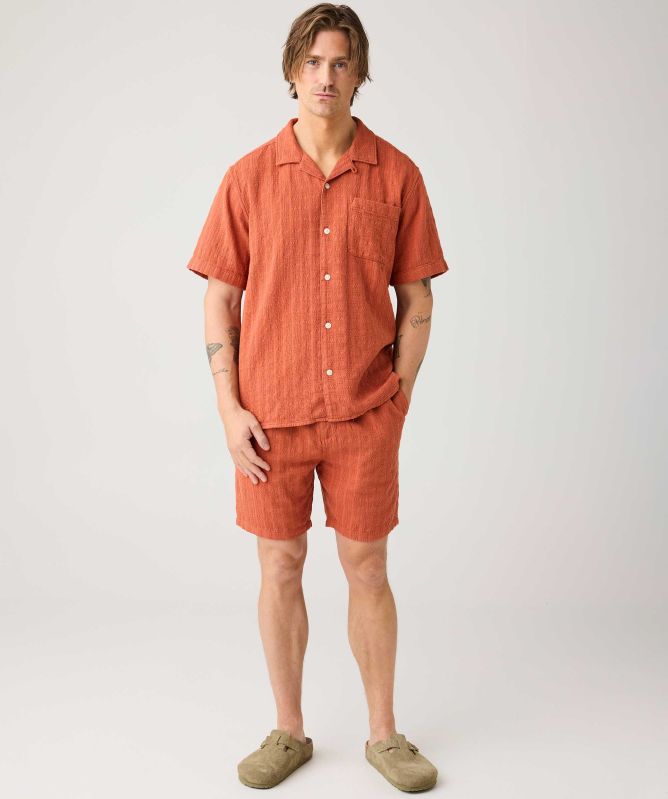 Knowledge Cotton Textured Organic Cotton Shorts