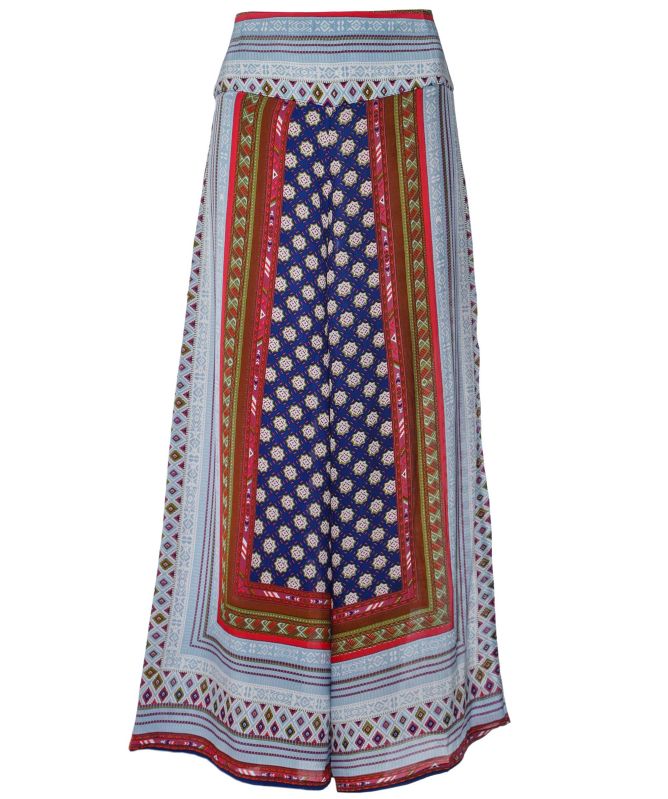 One Hundred Stars Moorish Indigo Crepe Palazzo Trousers
