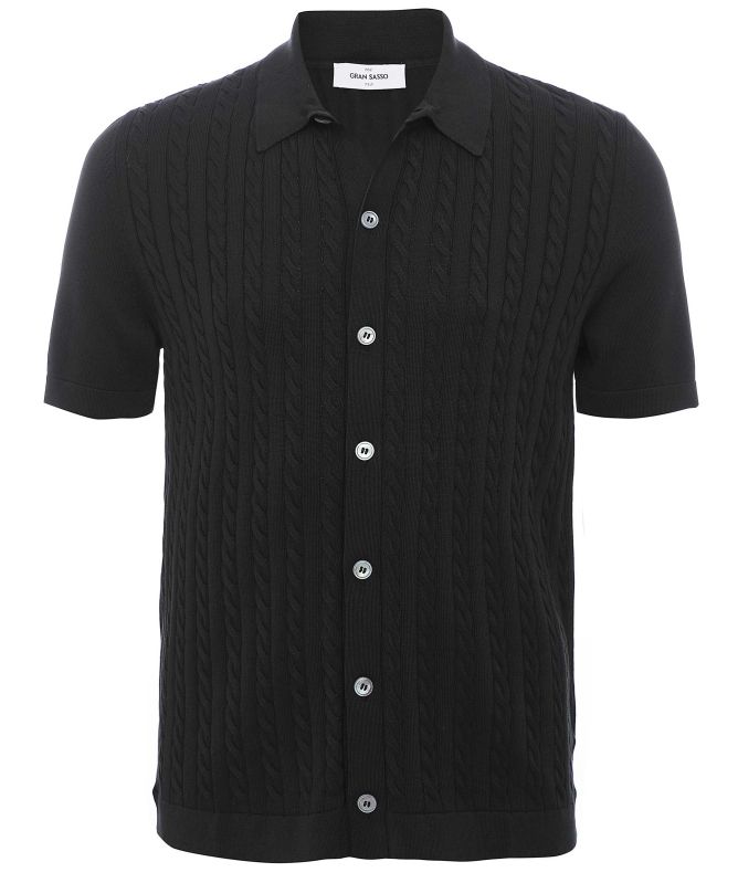 Gran Sasso Cable Rib Knit Shirt