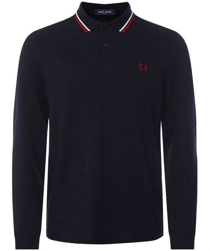 Fred Perry Long Sleeve Twin Tipped Polo Shirt