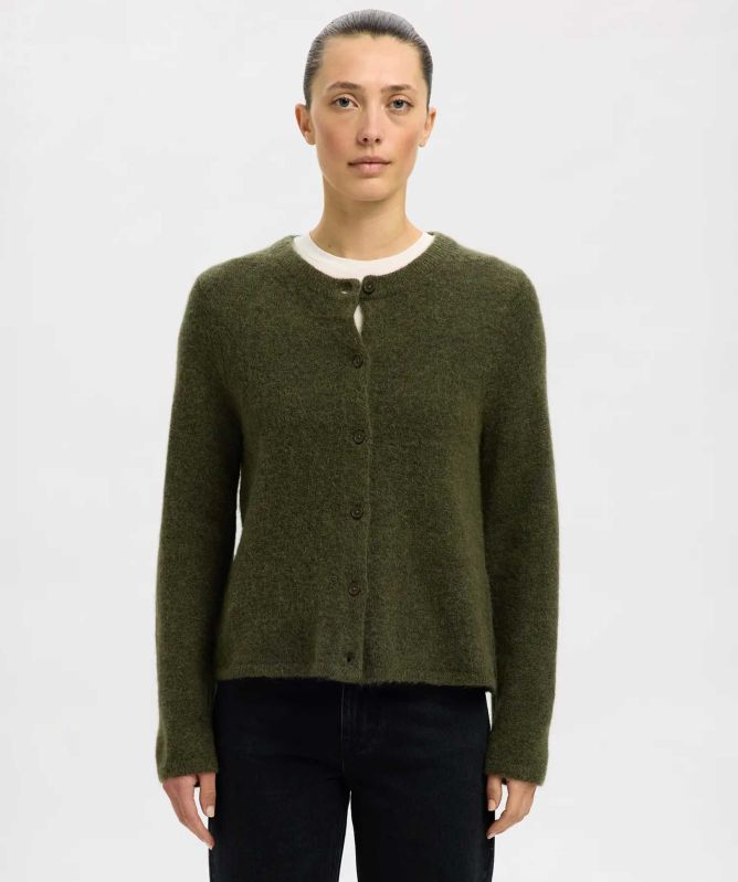 Selected Lulu Round Neck Knit Cardigan