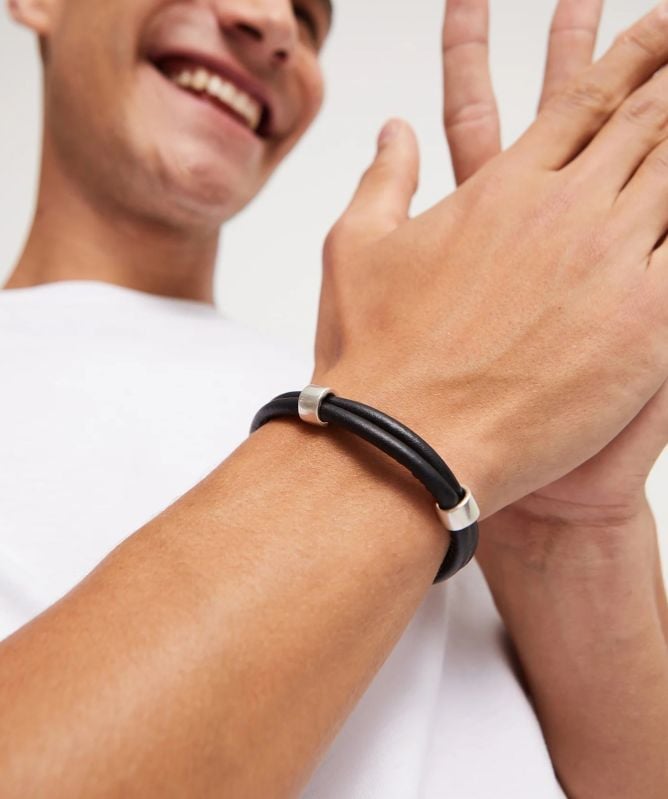 UNOde50 Two Strand Leather Clasp Bracelet