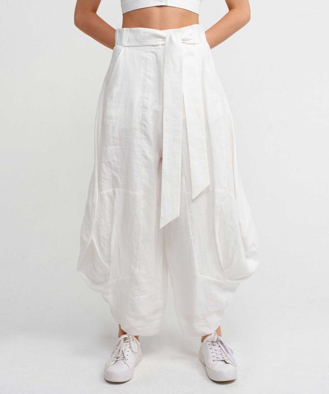 NU London Tie Waist Wide-Leg Trousers