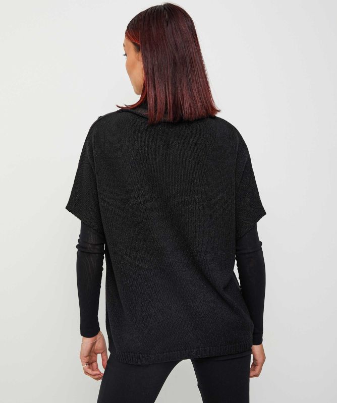Bize Cut-Out Short Sleeve Jumper