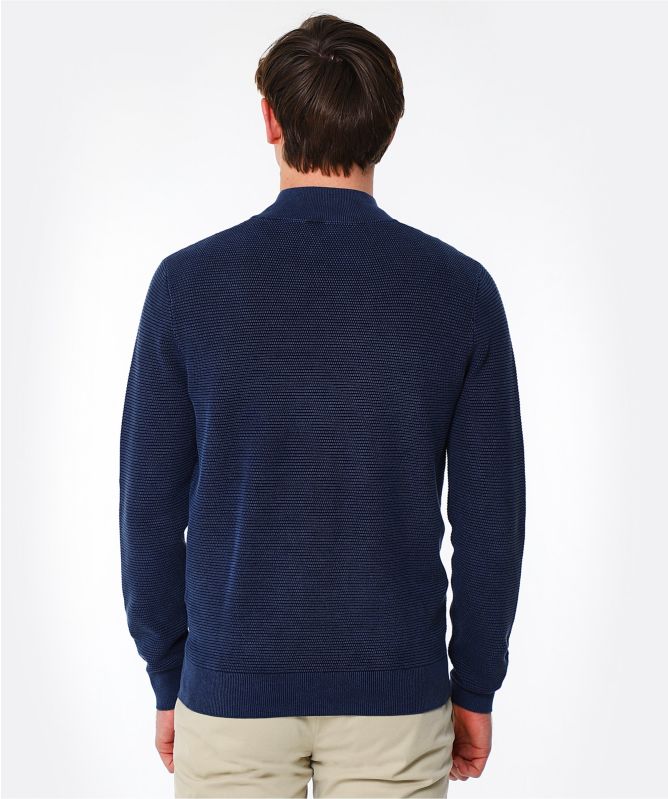 Thomas Maine Textured Cotton Zip-Through Cardigan