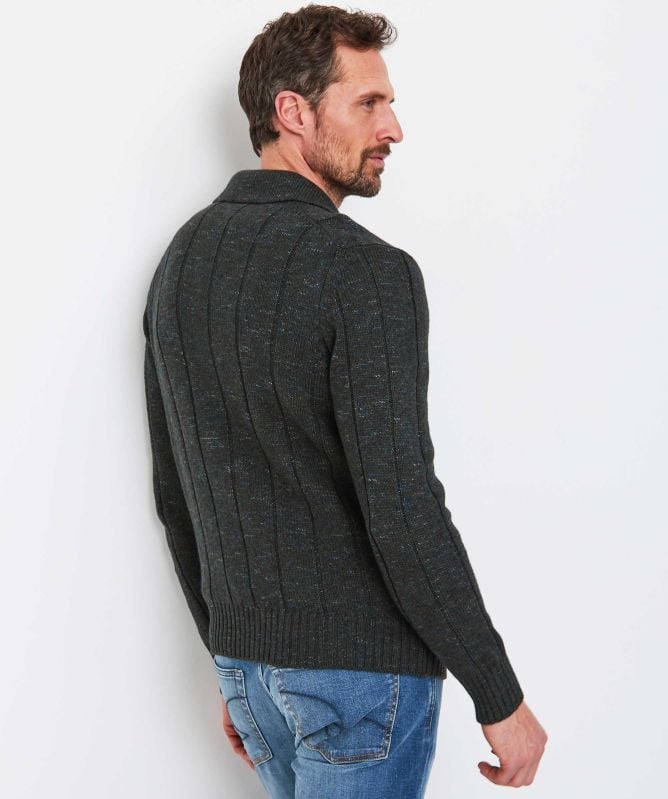 Gran Sasso Wool Ribbed Zipper Cardigan