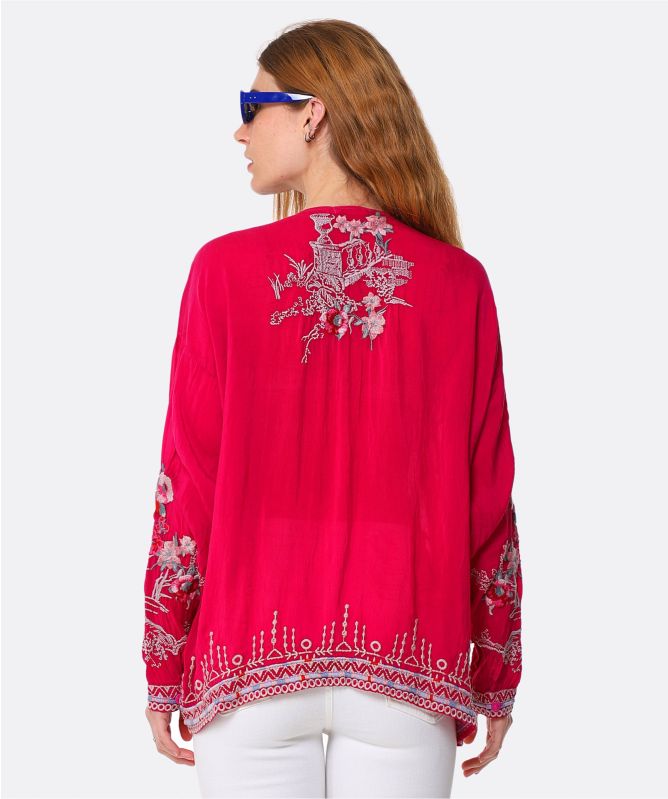 Johnny Was Elias Embroidered Blouse