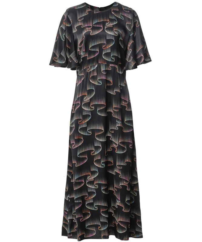 paul smith midi dress Paul Smith Satin Constellation Swirl Midi Dress