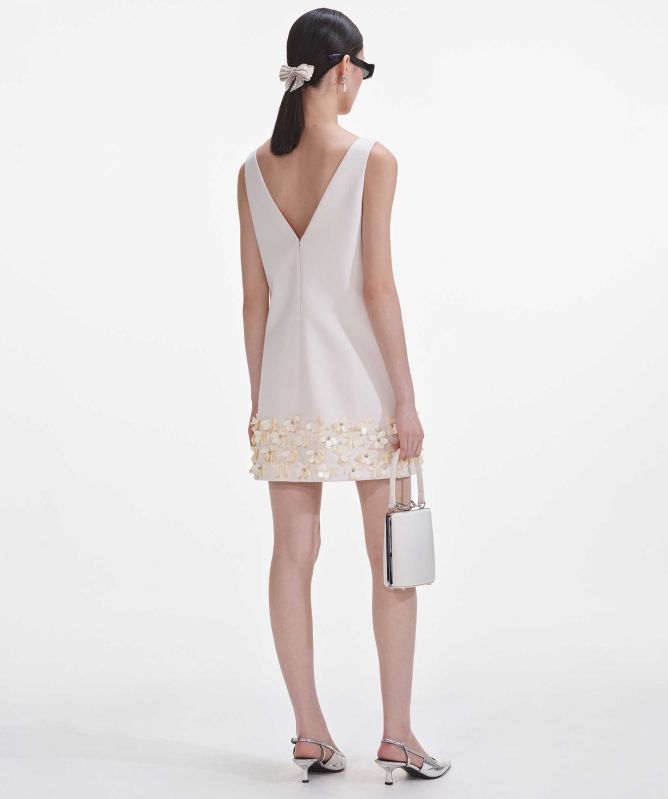 Self-Portrait Crepe 3D Sequin Mini Dress