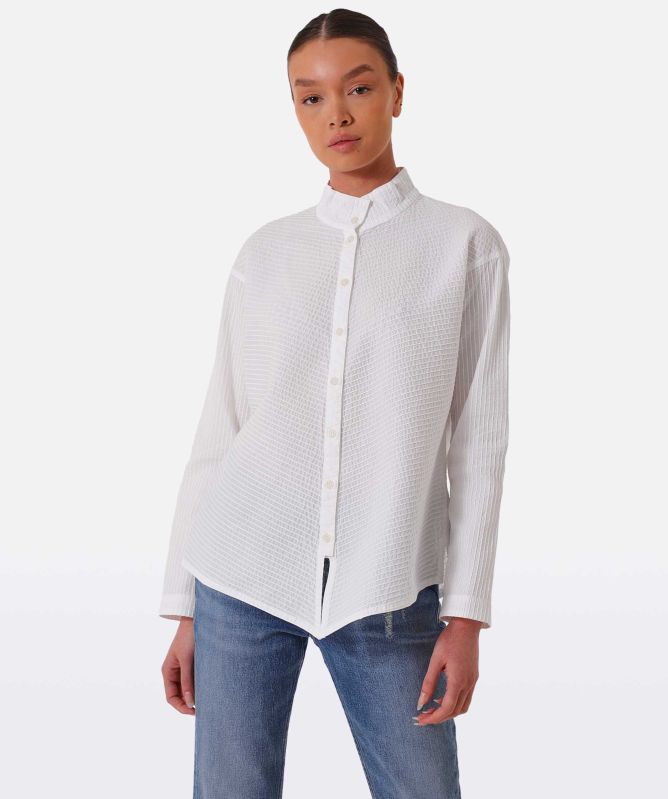 Yaccomaricard Pintuck Pointed Hem Shirt