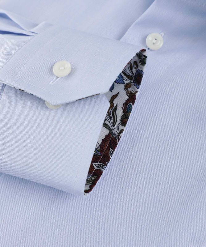 Eton Contemporary Fit Floral Trim Shirt