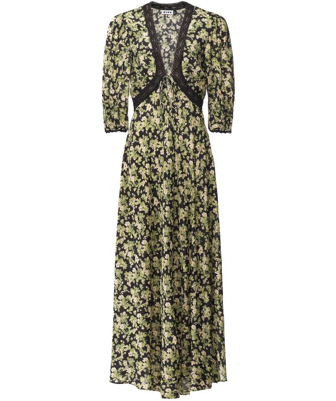 RIXO Amina Floral Tie Front Midi Dress | Jules B