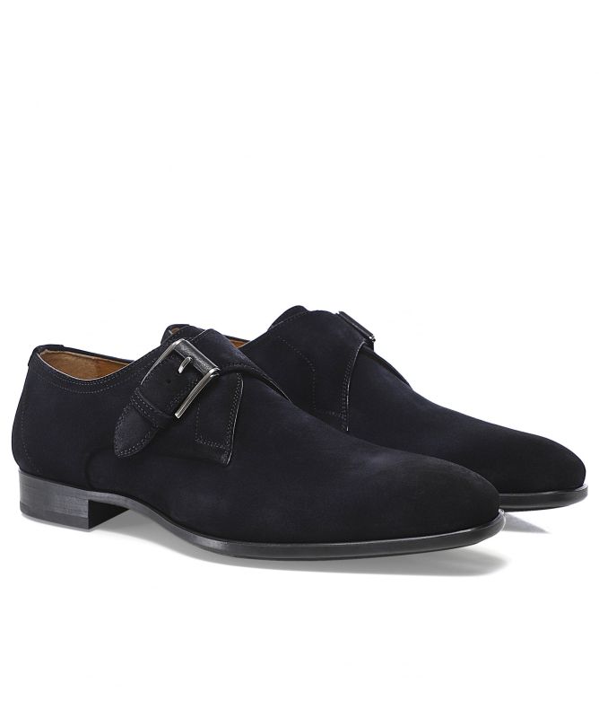 Magnanni Suede Monk Strap Shoes