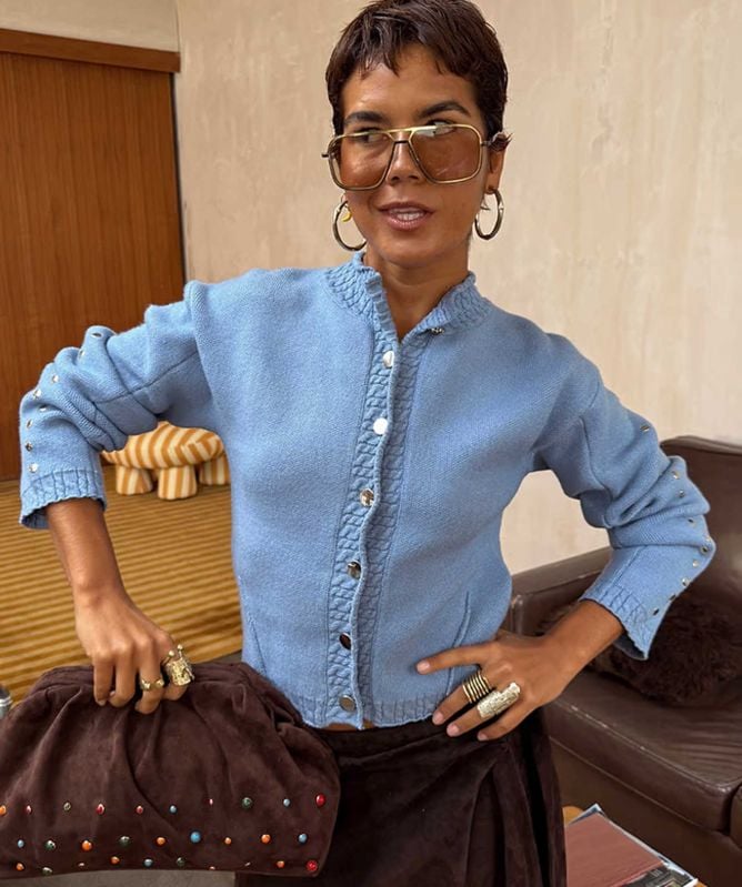 Never Fully Dressed Studded Knit Cardigan