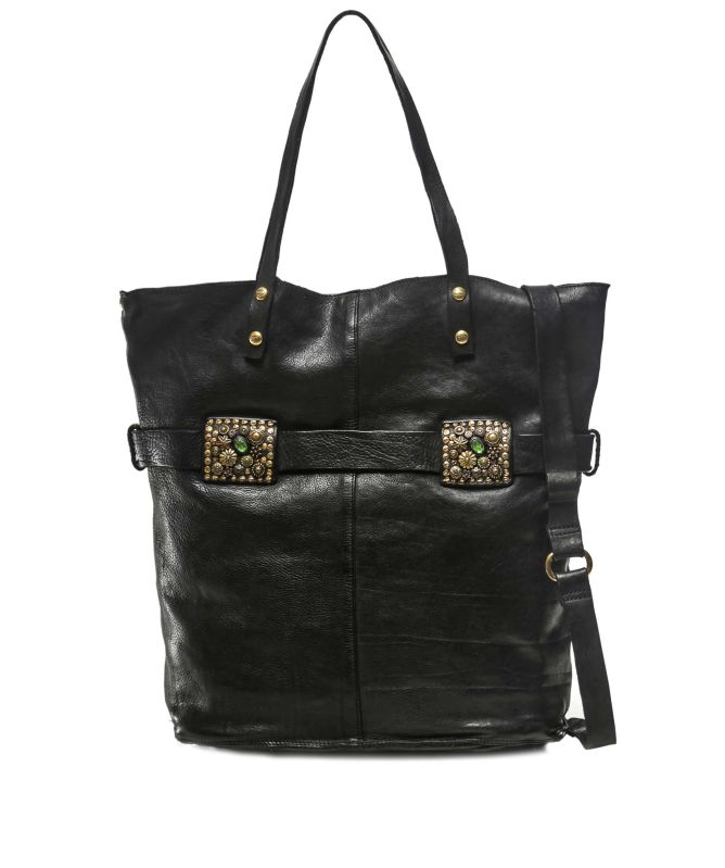 Campomaggi Studded Leather Shopper Bag