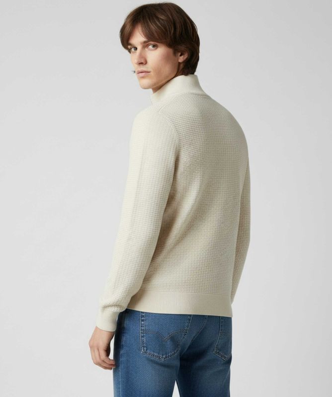 BOSS Textured Half-Zipper Sweater