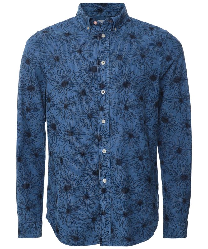 Paul Smith Blue Tailored Fit Floral Cord Shirt paul-smith-blue-tailored-fit-floral-cord-shirt