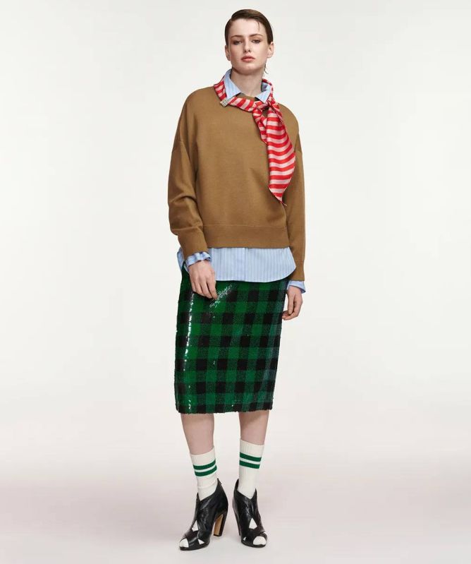 Essentiel Antwerp Kurtis Sweater with Embellished Scarf