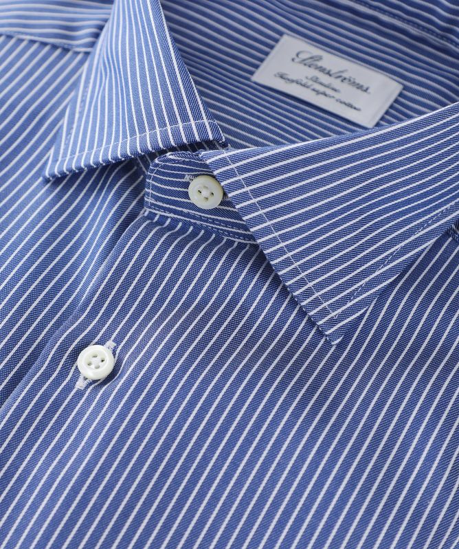 Stenstroms Blue Striped Twill Shirt