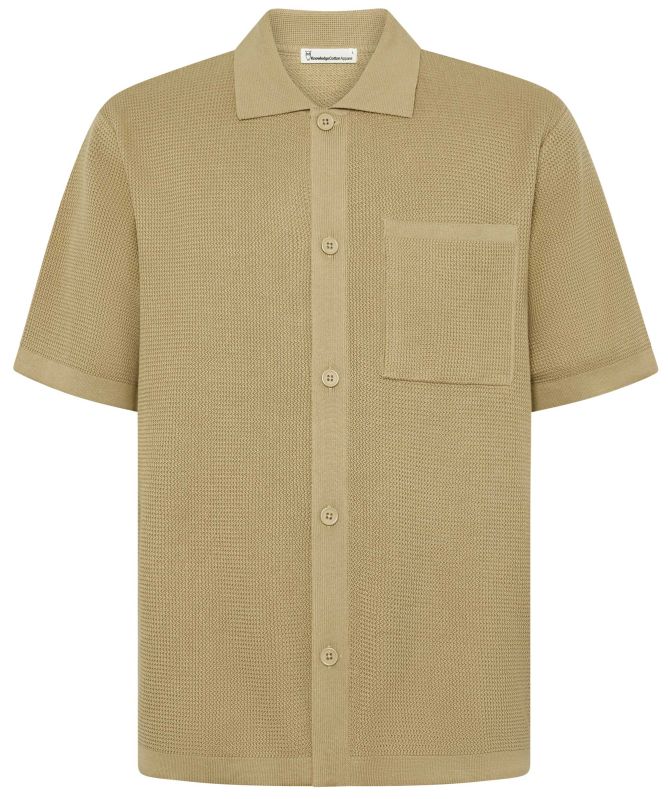 Knowledge Cotton Short-Sleeve Knitted Shirt