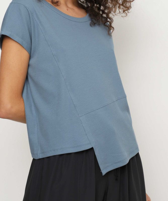 Lurdes Bergada Cotton Ribbed Asymmetrical T-Shirt