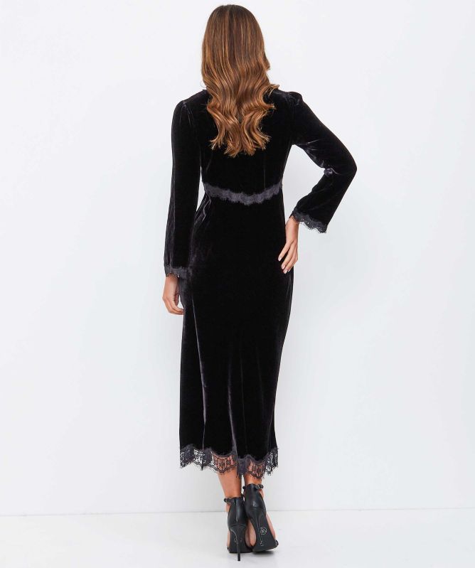 RIXO Alessi Velvet Midi Dress
