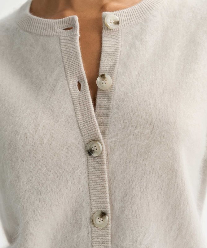 Soft Goat Brushed Short Sleeve Cardigan